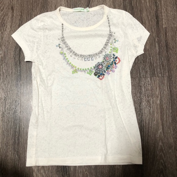 Bossini Kids Necklace Graphic T-shirt - White, Size 130 (US 8-9) - Picture 1 of 4